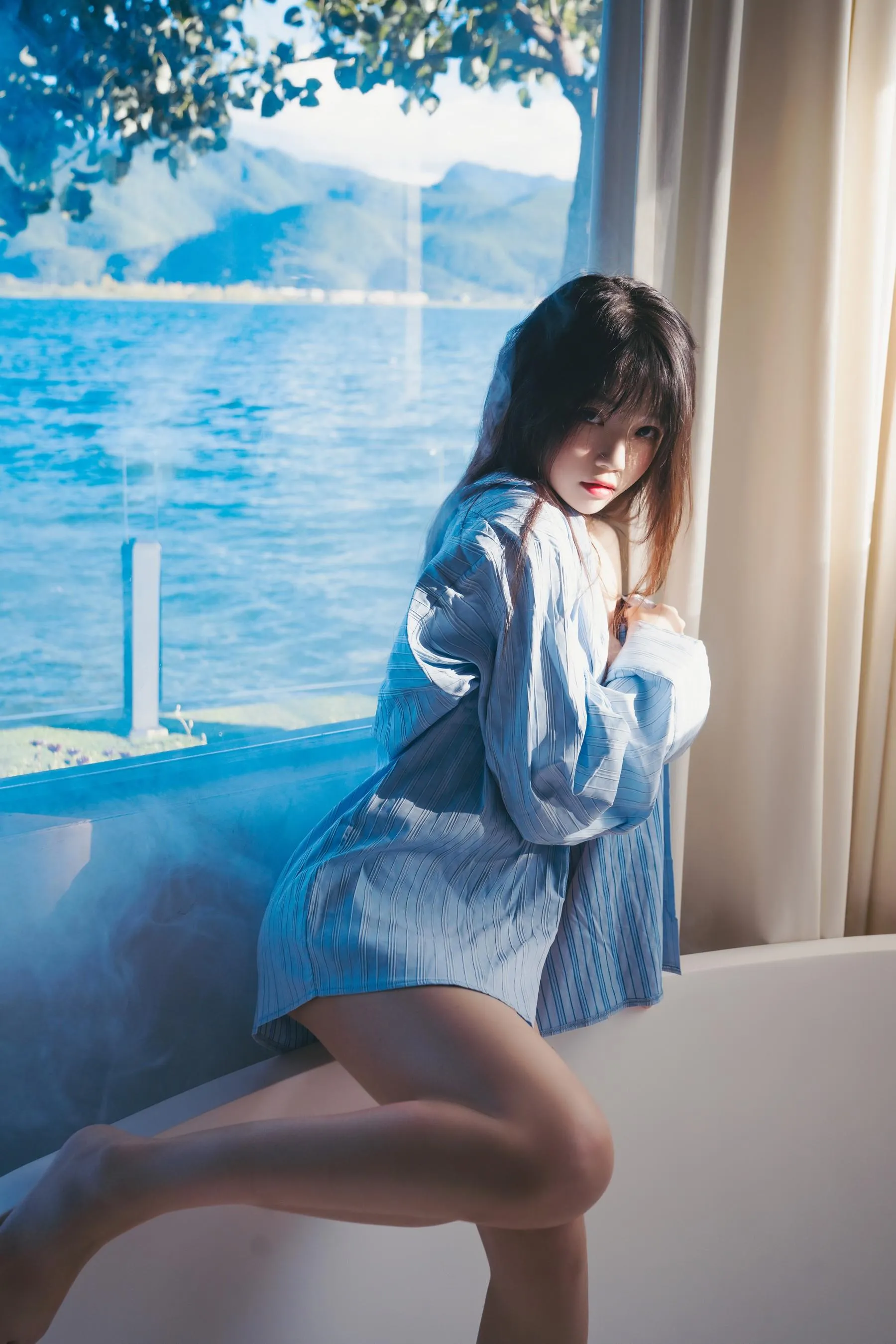 桜桃喵 – NO.159 蓝衬衫 [45P]插图